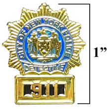 Load image into Gallery viewer, PBX-008-9 NYPD Detective Cufflinks 911 New York City Police