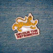Load image into Gallery viewer, Devour the Patriarchy Feminist Tiger Enamel Pin, Lapel Pin