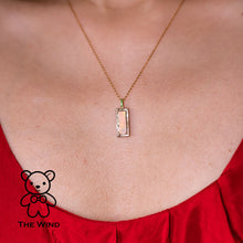Load image into Gallery viewer, Baguette Diamond Invisible Setting Australian Opal &amp; Tsavorite Necklace 18k Yellow Gold