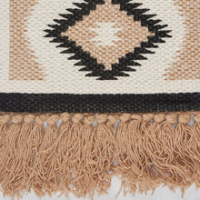 Load image into Gallery viewer, Diamond Western Cotton Wall Hanging with Jute Tassels | Rustic Boho Western Wall Décor | 10" x 12"