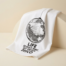 Load image into Gallery viewer, Life So Much Panic…Not Enough Disco Kitchen Towel | Funny Disco Ball Cotton Tea Towel