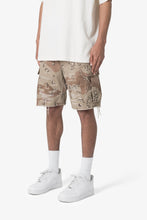 Load image into Gallery viewer, Distressed Cargo Shorts - Desert Camo