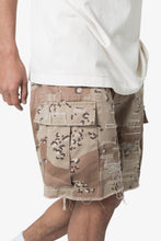 Load image into Gallery viewer, Distressed Cargo Shorts - Desert Camo