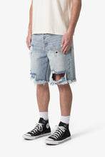 Load image into Gallery viewer, Distressed Spider Denim Shorts - Light Blue