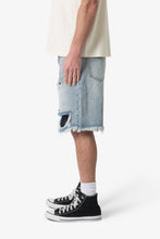 Load image into Gallery viewer, Distressed Spider Denim Shorts - Light Blue