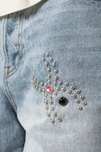 Load image into Gallery viewer, Distressed Spider Denim Shorts - Light Blue