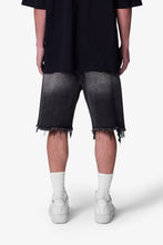 Load image into Gallery viewer, Distressed Spider Denim Shorts - Washed Black