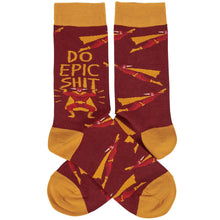 Load image into Gallery viewer, Do Epic Shit Socks | Superhero Illustration Funny Crew Socks