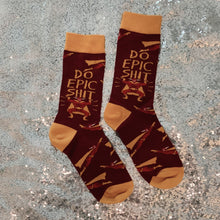 Load image into Gallery viewer, Do Epic Shit Socks | Superhero Illustration Funny Crew Socks