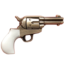 Load image into Gallery viewer, EE-013 Doc Holliday I'm Your Huckleberry ivory style grip nickel plated Model 1877 Colt Lightning Thunderer Challenge Coin