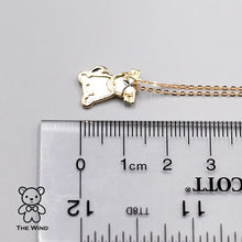 Load image into Gallery viewer, Designer Black White Dog Mother of Pearl &amp; Black Agate Necklace 18k Yellow Gold