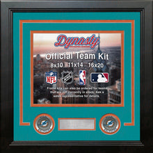 Load image into Gallery viewer, Miami Dolphins Teal Custom NFL Football 16x20 Picture Frame Kit