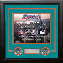 Load image into Gallery viewer, Miami Dolphins Teal Custom NFL Football 8x10 Picture Frame Kit