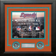 Load image into Gallery viewer, Miami Dolphins Custom NFL Football 16x20 Picture Frame Kit (Multiple Colors)