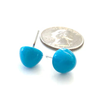 Load image into Gallery viewer, Turquoise Blue Gumdrop Stud Earrings *