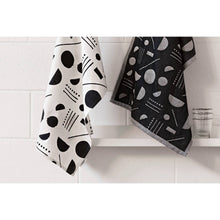 Load image into Gallery viewer, Domino Woven Cotton Jacquard Dishtowel | Geometry Modern Hand Tea Dish Cloth | 18" x 28"