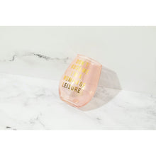 Load image into Gallery viewer, Don't Rush Me, I'm a Woman Of Leisure Stemless Wine Glass in Rose and Gold