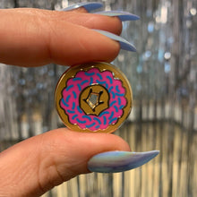 Load image into Gallery viewer, Donut Know What I Would Do Enamel Pin on Gift Card