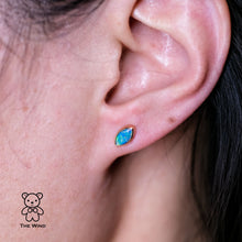 Load image into Gallery viewer, Minimalist Marquise Shaped Australian Doublet Opal Stud Earrings 18K Yellow Gold