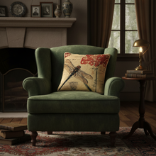 Load image into Gallery viewer, Tache Fly High Dragonfly European Postcard Tapestry Woven Throw Pillow Cover (15044)