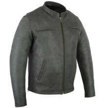 Load image into Gallery viewer, Men's Sporty Gray Leather Cruiser Jacket