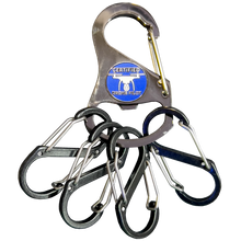 Load image into Gallery viewer, UAS FAA Commercial Drone Pilot Vest Carabiner Keychain with 4 carabiner clips and bottle opener function
