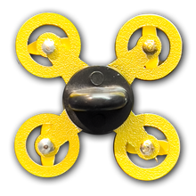 Load image into Gallery viewer, PBX-005-K Gold UAS FAA Commercial Drone Pilot pin with spinning propellers