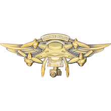 Load image into Gallery viewer, GL12-006 Gold 3D Full size UAS FAA Commercial Drone Pilot Wings pin