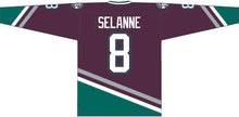 Load image into Gallery viewer, Teemu Selanne Anaheim Mighty Ducks Mitchell &amp; Ness 1996/97 Alternate Captain Patch Blue Line Jersey
