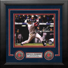 Load image into Gallery viewer, Dustin Pedroia 2007 World Series Action Boston Red Sox Autographed 8" x 10" Framed Baseball Photo