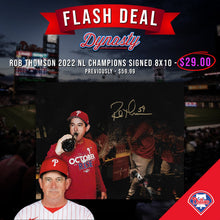 Load image into Gallery viewer, Rob Thomson 2022 NL Champions Locker Room Celebration Philadelphia Phillies Autographed 8x10 Photo