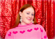 Load image into Gallery viewer, We Make a Great Pair-Heart Dangle Earrings