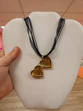 Load image into Gallery viewer, Black Ribbon Titanium Charm Necklaces