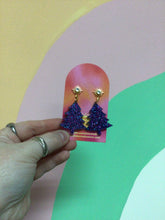 Load image into Gallery viewer, Blue Shimmer Holiday Trees