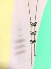 Load image into Gallery viewer, Titanium Butterfly Bolo Trio Necklace