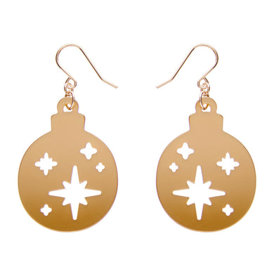 Round Bauble Drop Earrings - Gold