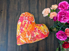 Load image into Gallery viewer, DaDa Bedding Hand-Made Sewn Marble Painted Heart Shaped Reversible Colorful Throw Pillow - 16” x 14”