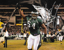 Load image into Gallery viewer, Jeremiah Trotter, Sr. Flag Philadelphia Eagles Autographed 16" x 20" Football Photo