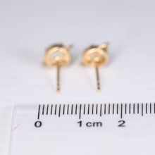 Load image into Gallery viewer, Earth Moon Design Fire Opal &amp; Diamond Stud Earrings 18K Yellow Gold