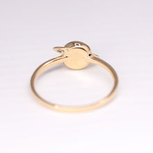 Load image into Gallery viewer, Earth and Moon Design Doublet Opal &amp; Diamond Ring 18K Yellow Gold