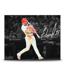 Load image into Gallery viewer, Edmundo Sosa Swing Autographed Philadelphia Phillies 11" x 14" Blackout Baseball Photo
