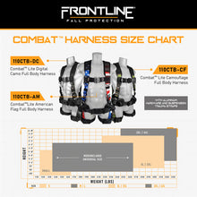 Load image into Gallery viewer, Frontline 110CTB-CF Camouflage Full Body Harness with Aluminum Hardware and Suspension Trauma Straps M/L