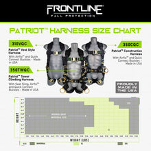 Load image into Gallery viewer, Frontline 350TWQC Patriot Tower Climbing Harness with Seat Sling, Airflo and Quick Connect Buckles - Made in USA Universal