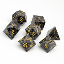 Load image into Gallery viewer, Emberlight - 7 Piece RPG Set Gemstone Dice