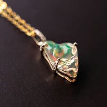 Load image into Gallery viewer, 1.745ct Eternal Flame Mexican Fire Opal Diamond Necklace 18K Yellow Gold