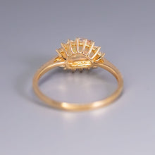 Load image into Gallery viewer, Exquisite Fire Opal Halo Diamond Engagement Ring 18K Yellow Gold