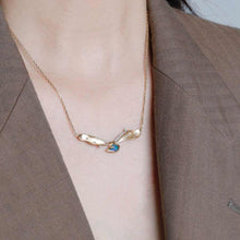 Load image into Gallery viewer, Extremely Rare Two Side Black Opal Seagull Wing Necklace &amp; Diamond 18K Gold