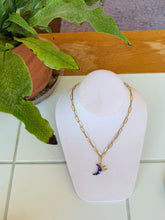 Load image into Gallery viewer, Moon and Gem Charm Necklace