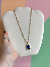 Load image into Gallery viewer, Emerald Cut Gem Charm Necklace