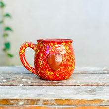 Load image into Gallery viewer, Calliope Heart Mug - Speckled Red